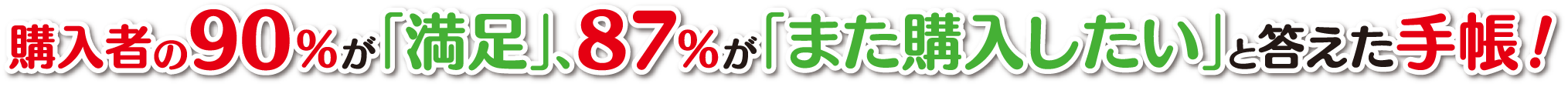 購入者の90%が「満足」、87%が「また購入したい」と答えた手帳!