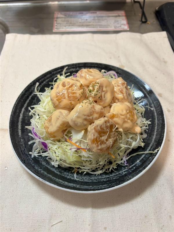 完成した「我が家のエビマヨ」